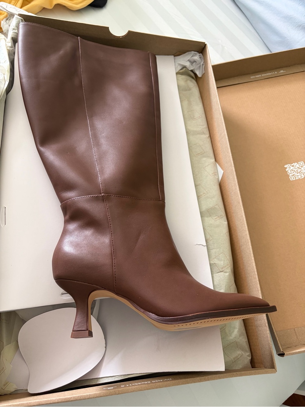 Dolce Vita Chocolate Brown Pointed Knee-High Heeled Boot